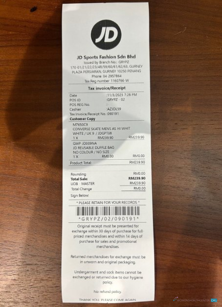 Download JD sports store payment check Photoshop template